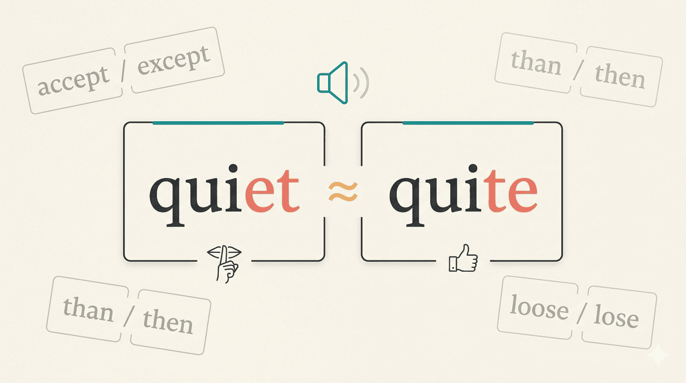 Similar-Sounding English Words — Near-Homophones Spelling Test (B1–B2)